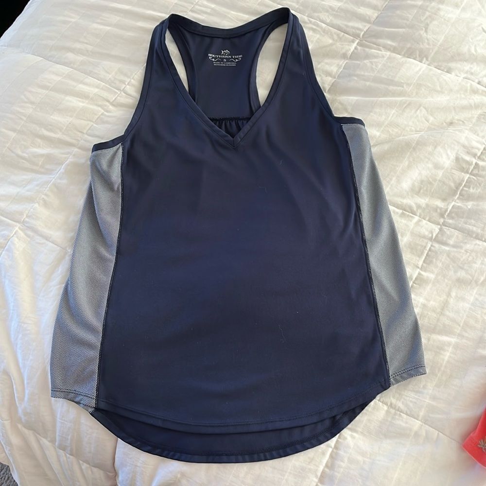 Southern Tide Nelli Skip Stripe Tank Top Size S Gently used Navy/white